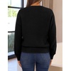 MEROKEETY Women’s Fall Long Sleeve Button Fuzzy Cardigan Sweater | Open Front, Crew Neck, Knit, Cozy, 2026 Winter, Relaxed Fit, Drop Shoulder, Stretchy and Soft, Slightly Cropped Hem, Trendy(Black)