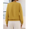 MEROKEETY Womens Fall Oversized Pullover Sweater Layered Neck Henley Tops | Crew Neck, Buttoned V Neck, 2 in 1, 2026, Winter, Long Sleeves, Color Block, Soft, Warm, Ribbed Hem, Stylish, Trendy, Fashion(Turmeric)