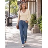 MEROKEETY Women’s Fall Puff Long Sleeve Business Casual Work Tops | Scalloped V Neck, Work T-Shirt, Cute, Trendy, Dressy Casual, Ribbed Knit, Fitted Blouse, 2026 Fall Winter Clothes(Apricot)