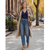 MEROKEETY Women’s Fall Puff Long Sleeve Business Casual Work Tops | Scalloped V Neck, Work T-Shirt, Cute, Trendy, Dressy Casual, Ribbed Knit, Fitted Blouse, 2026 Fall Winter Clothes(Navy)