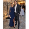 MEROKEETY Womens Fall Wedding Guest Cocktail Long Sleeve Bodycon Maxi Dress | Mesh, Ruffle Side Slit, Ruched, Sheer Sleeve, Long, Stretchy Lightweight, Formal Elengant Sexy, Party, Baby Shower, Prom Hoco(Navy)