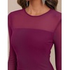 MEROKEETY Womens Fall Wedding Guest Cocktail Long Sleeve Bodycon Maxi Dress | Mesh, Ruffle Side Slit, Ruched, Sheer Sleeve, Long, Stretchy Lightweight, Formal Elengant Sexy, Party, Baby Shower, Prom Hoco(Fuchsia)