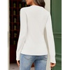 MEROKEETY Women’s Long Sleeve Fall Cardigan Sweaters Knit Tops 2026 | Lightweight, Crew Neck, Button Down, Open Front, Wavy Placket, Slim Fit, Ribbed, Soft Sweater, Fall Fashion, Winter Outfits(White)