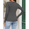 MEROKEETY Womens Striped Long Sleeve Shirts Fall Trendy Henley Tops | Ribbed Knit, Slim Fit, Lightweight, Color Block, Work T-Shirts, Cozy Going Out Top, Business Casual Outfits, Basic Tees 2026(Stripeblack)