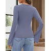 MEROKEETY Womens Wrap V Neck Long Sleeve Tops Fall Shirts | Slim Fitted, Cinched Waist Ruched, Stretchy Soft, Sexy Dressy Shirt, Going Out Clothes, Y2K Outfits, Light Workouts Blouse(Blue)