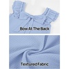 MEROKEETY Women’s Fall Ruffle Sleeve Square Neck Bow Mini Dresses | Short Sleeve, Open Back, Two Side Pockets, Above Knee Length, Solid Color, Slim Fit, 2026 Fashion Outfits Trendy(Light Blue)
