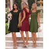 MEROKEETY Women’s Fall Ruffle Sleeve Square Neck Bow Mini Dresses | Short Sleeve, Open Back, Two Side Pockets, Above Knee Length, Solid Color, Slim Fit, 2026 Fashion Outfits Trendy(Black)