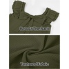 MEROKEETY Women’s Fall Ruffle Sleeve Square Neck Bow Mini Dresses | Short Sleeve, Open Back, Two Side Pockets, Above Knee Length, Solid Color, Slim Fit, 2026 Fashion Outfits Trendy(Army)