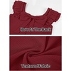 MEROKEETY Women’s Fall Ruffle Sleeve Square Neck Bow Mini Dresses | Short Sleeve, Open Back, Two Side Pockets, Above Knee Length, Solid Color, Slim Fit, 2026 Fashion Outfits Trendy(Wine)