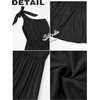 MEROKEETY Womens One Shoulder Smocked Summer Sleeveless Midi Dresses | Side Slit, Tiered, High Waist, Shoulder Tie, Flowy, A Line, Formal, Cocktail Party, Wedding Guest, Beach, Vacation Long Dress(Black)