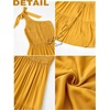 MEROKEETY Womens One Shoulder Smocked Summer Sleeveless Midi Dresses | Side Slit, Tiered, High Waist, Shoulder Tie, Flowy, A Line, Formal, Cocktail Party, Wedding Guest, Beach, Vacation Long Dress(Mustard)
