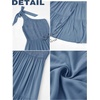 MEROKEETY Womens One Shoulder Smocked Summer Sleeveless Midi Dresses | Side Slit, Tiered, High Waist, Shoulder Tie, Flowy, A Line, Formal, Cocktail Party, Wedding Guest, Beach, Vacation Long Dress(Dusty Blue)