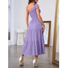 MEROKEETY Womens One Shoulder Smocked Summer Sleeveless Midi Dresses | Side Slit, Tiered, High Waist, Shoulder Tie, Flowy, A Line, Formal, Cocktail Party, Wedding Guest, Beach, Vacation Long Dress(Purple)