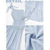 MEROKEETY Womens One Shoulder Smocked Summer Sleeveless Midi Dresses | Side Slit, Tiered, High Waist, Shoulder Tie, Flowy, A Line, Formal, Cocktail Party, Wedding Guest, Beach, Vacation Long Dress(Light Blue)