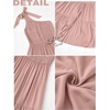 MEROKEETY Womens One Shoulder Smocked Summer Sleeveless Midi Dresses | Side Slit, Tiered, High Waist, Shoulder Tie, Flowy, A Line, Formal, Cocktail Party, Wedding Guest, Beach, Vacation Long Dress(Pink)