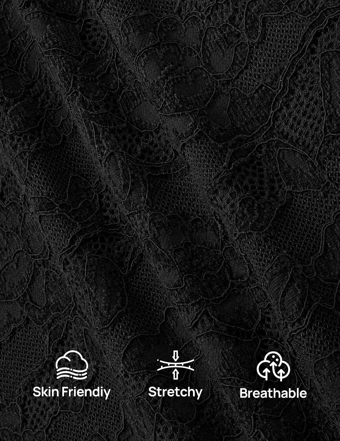 image:imageMEROKEETY Women Fall Lace Long Bell Sleeve Blouse V Neck Dressy Shirt Tops 2026 Trendy Fitted Floral Jacquard Mesh Sheer Sleeves Torsolined Business Casual Fashion Outfit Winter ClothesBlack