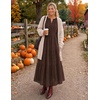 MEROKEETY Summer Casual Sleeveless V Neck Midi Maxi Cotton Dress Women 2026 | Shirred Waist, Eyelets, Tiered, Lined, with Pockets, Boho, Semi Formal, Modest, Vacation, Bridal Shower, Church, Long Dresses(Coffee)