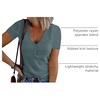 MEROKEETY Womens 2026 Summer Short Sleeve Tops Casual T Shirts | V Neck, Ribbed Knit, Henley, Button Down, Trendy Fashion Basic Tee Shirts Blouses, Going Out Outfits Clothes(Blue)