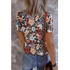 MEROKEETY Womens 2026 Summer Short Sleeve Tops Casual T Shirts | V Neck, Ribbed Knit, Henley, Button Down, Trendy Fashion Basic Tee Shirts Blouses, Going Out Outfits Clothes(Blackfloral)