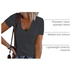MEROKEETY Womens 2026 Summer Short Sleeve Tops Casual T Shirts | V Neck, Ribbed Knit, Henley, Button Down, Trendy Fashion Basic Tee Shirts Blouses, Going Out Outfits Clothes(Darkgrey)
