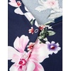 MEROKEETY Womens 2026 Summer Short Sleeve Tops Casual T Shirts | V Neck, Ribbed Knit, Henley, Button Down, Trendy Fashion Basic Tee Shirts Blouses, Going Out Outfits Clothes(Navyfloral)