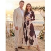 MEROKEETY Women’s Fall Wedding Guest Cocktail Long Sleeve Floral Maxi Dress | 2026 Winter, Crewneck, High Waist, A Line Flowy, Pleated, Lined, Party, Baby Shower, Elegant Formal Long Dress, with Pockets(Apricot Floral)
