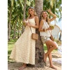 MEROKEETY Women’s Summer Maxi Dress Boho Spaghetti Straps Sundress | Sleeveless, Casual, Floral Lace Eyelet, Fully Lined, Flowy, A Line, Cute, Trendy, Long Dress for Beach Vacation, Travel(Apricot)