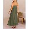 MEROKEETY Women’s Summer Maxi Dress Boho Spaghetti Straps Sundress | Sleeveless, Casual, Floral Lace Eyelet, Fully Lined, Flowy, A Line, Cute, Trendy, Long Dress for Beach Vacation, Travel(Army)