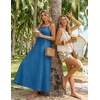 MEROKEETY Women’s Summer Maxi Dress Boho Spaghetti Straps Sundress | Sleeveless, Casual, Floral Lace Eyelet, Fully Lined, Flowy, A Line, Cute, Trendy, Long Dress for Beach Vacation, Travel(Dustyblue)