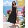 MEROKEETY Women’s Summer Maxi Dress Boho Spaghetti Straps Sundress | Sleeveless, Casual, Floral Lace Eyelet, Fully Lined, Flowy, A Line, Cute, Trendy, Long Dress for Beach Vacation, Travel(Black)
