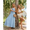 MEROKEETY Women’s Summer Maxi Dress Boho Spaghetti Straps Sundress | Sleeveless, Casual, Floral Lace Eyelet, Fully Lined, Flowy, A Line, Cute, Trendy, Long Dress for Beach Vacation, Travel(Blue)