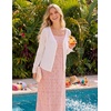 MEROKEETY Women’s Summer Maxi Dress Boho Spaghetti Straps Sundress | Sleeveless, Casual, Floral Lace Eyelet, Fully Lined, Flowy, A Line, Cute, Trendy, Long Dress for Beach Vacation, Travel(Pink)