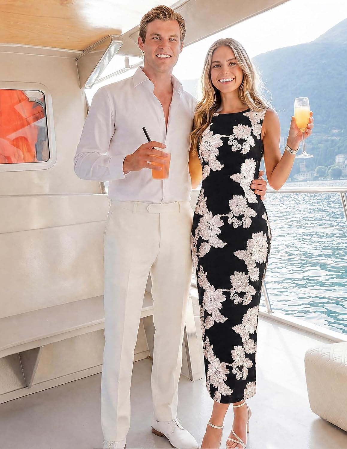 image:imageMEROKEETY Womens Floral Wedding Guest Bridal Shower Dress Sleeveless 2026 Summer Maxi Dress Mesh Bodycon Lined Mermaid Formal Elegant Prom Baby Shower Cocktail Party DressBlackwhite