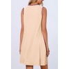 MEROKEETY Womens Casual Summer Sleeveless Tank Contrast Sun Dress 2026 | Knee Length, Rayon, Jersey, Soft, Beach, Vacation, Striped Trim, Crewneck, Petite, Short Shift Dresses, Swing Sundresses(Apricot)