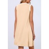 MEROKEETY Womens Casual Summer Sleeveless Tank Contrast Sun Dress 2026 | Knee Length, Rayon, Jersey, Soft, Beach, Vacation, Striped Trim, Crewneck, Petite, Short Shift Dresses, Swing Sundresses(Apricot2)