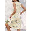 MEROKEETY Womens Casual Summer Sleeveless Tank Contrast Sun Dress 2026 | Knee Length, Rayon, Jersey, Soft, Beach, Vacation, Striped Trim, Crewneck, Petite, Short Shift Dresses, Swing Sundresses(Floral1)