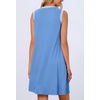MEROKEETY Womens Casual Summer Sleeveless Tank Contrast Sun Dress 2026 | Knee Length, Rayon, Jersey, Soft, Beach, Vacation, Striped Trim, Crewneck, Petite, Short Shift Dresses, Swing Sundresses(Lightblue)