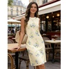 MEROKEETY Womens Casual Summer Sleeveless Tank Contrast Sun Dress 2026 | Knee Length, Rayon, Jersey, Soft, Beach, Vacation, Striped Trim, Crewneck, Petite, Short Shift Dresses, Swing Sundresses(Floral1)