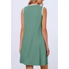 MEROKEETY Womens Casual Summer Sleeveless Tank Contrast Sun Dress 2026 | Knee Length, Rayon, Jersey, Soft, Beach, Vacation, Striped Trim, Crewneck, Petite, Short Shift Dresses, Swing Sundresses(Sage)