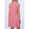 MEROKEETY Womens Casual Summer Sleeveless Tank Contrast Sun Dress 2026 | Knee Length, Rayon, Jersey, Soft, Beach, Vacation, Striped Trim, Crewneck, Petite, Short Shift Dresses, Swing Sundresses(Dustypink)