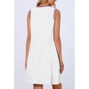 MEROKEETY Womens Casual Summer Sleeveless Tank Contrast Sun Dress 2026 | Knee Length, Rayon, Jersey, Soft, Beach, Vacation, Striped Trim, Crewneck, Petite, Short Shift Dresses, Swing Sundresses(White)