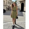 MEROKEETY Womens Summer Casual Beach Vacation Sleeveless Mini Sundress 2026 | V Neck, A Line, Solid Color, Ruffle Hem, Flowy Swing Sun Dress, Elastic Waist, Cotton, Wedding Guest Graduation Short Dress(Armygreen)