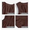 MEROKEETY Womens Summer Casual Beach Vacation Sleeveless Mini Sundress 2026 | V Neck, A Line, Solid Color, Ruffle Hem, Flowy Swing Sun Dress, Elastic Waist, Cotton, Wedding Guest Graduation Short Dress(Coffee)