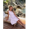 MEROKEETY Womens Summer Casual Beach Vacation Sleeveless Mini Sundress 2026 | V Neck, A Line, Solid Color, Ruffle Hem, Flowy Swing Sun Dress, Elastic Waist, Cotton, Wedding Guest Graduation Short Dress(Purple)