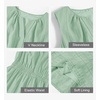 MEROKEETY Womens Summer Casual Beach Vacation Sleeveless Mini Sundress 2026 | V Neck, A Line, Solid Color, Ruffle Hem, Flowy Swing Sun Dress, Elastic Waist, Cotton, Wedding Guest Graduation Short Dress(Seagrass)