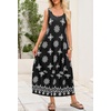 MEROKEETY Women’s Summer Sleeveless Maxi Dress Beach Sundress | Casual Scoop Neck Tank Dress, Cotton, Boho Vacation, Loose Fit, Side Pockets, A-Line, Floral Long Dress, Spring Outfits(Floralblack)