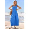 MEROKEETY Women’s Summer Sleeveless Maxi Dress Beach Sundress | Casual Scoop Neck Tank Dress, Cotton, Boho Vacation, Loose Fit, Side Pockets, A-Line, Floral Long Dress, Spring Outfits(Royalblue)