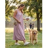 MEROKEETY Women’s Summer Sleeveless Maxi Dress Beach Sundress | Casual Scoop Neck Tank Dress, Cotton, Boho Vacation, Loose Fit, Side Pockets, A-Line, Floral Long Dress, Spring Outfits(Taro)
