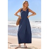 MEROKEETY Women’s Summer Sleeveless Maxi Dress Beach Sundress | Casual Scoop Neck Tank Dress, Cotton, Boho Vacation, Loose Fit, Side Pockets, A-Line, Floral Long Dress, Spring Outfits(Navy)
