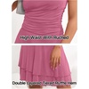 MEROKEETY Women’s Summer Strapless Tube Mini Sundresses | Off the Shoulder, Sleeveless, High Ruched Waist, Double Layered Ruffle Hem, Prom, Graduation, Party, Beach, Vacation(Maroon)